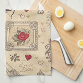 Vintages romantisches Muster Cupids (8) Geschirrtuch (Viertel Falte)