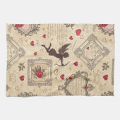 Vintages romantisches Muster Cupids (8) Geschirrtuch (Horizontal)