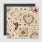 Vintages romantisches Muster Cupids (8) Magnetkarte (Vorne/Hinten)