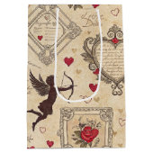 Vintages romantisches Muster Cupids (8) Mittlere Geschenktüte (Rückseite)