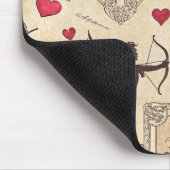 Vintages romantisches Muster Cupids (8) Mousepad (Ecke)