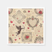 Vintages romantisches Muster Cupids (8) Serviette (Vorderseite)
