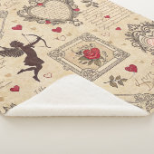Vintages romantisches Muster Cupids (8) Sherpadecke (3/4)