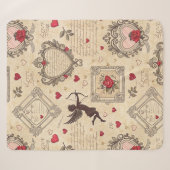 Vintages romantisches Muster Cupids (8) Sherpadecke (Vorderseite (Horizontal))