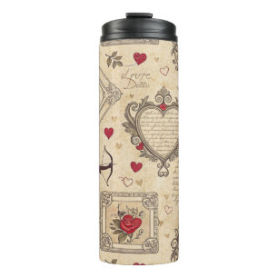 Vintages romantisches Muster Cupids (8) Thermosbecher