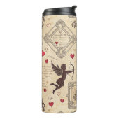 Vintages romantisches Muster Cupids (8) Thermosbecher (Nach links gedreht)