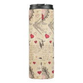 Vintages romantisches Muster Cupids (8) Thermosbecher (Rückseite)