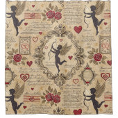 Vintages romantisches Muster Cupids (9) Duschvorhang (Vorderseite)