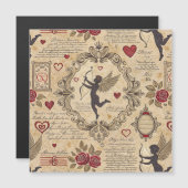Vintages romantisches Muster Cupids (9) Magnetkarte (Vorne/Hinten)