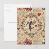 Vintages romantisches Muster Cupids (9) Postkarte (Vorne/Hinten)