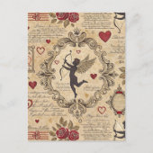 Vintages romantisches Muster Cupids (9) Postkarte (Vorderseite)