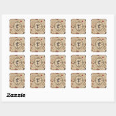 Vintages romantisches Muster Cupids (9) Quadratischer Aufkleber (Blatt)