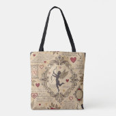 Vintages romantisches Muster Cupids (9) Tasche (Rückseite)