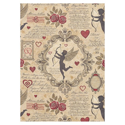 Vintages romantisches Muster Cupids (9) Tischdecke (Vorderseite)
