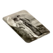 Vintages romantisches Paar mit Sonnenschirm Magnet (Rechte Seite)