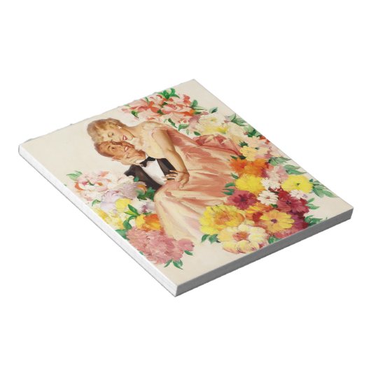 Vintages romantisches Paar Notizblock (angewinkelt)