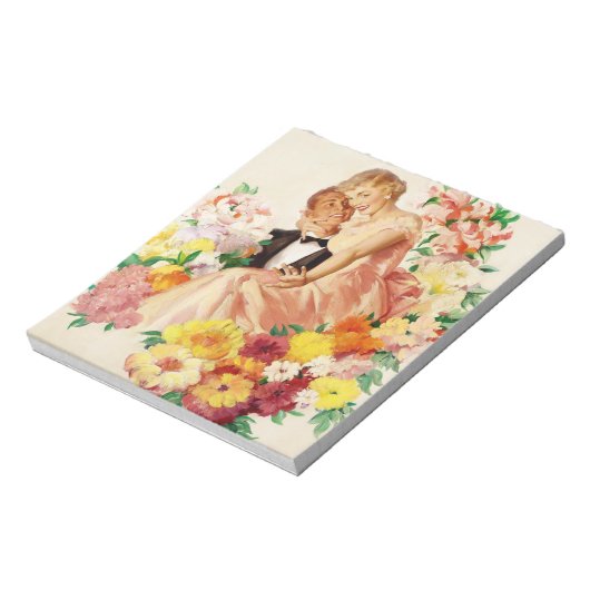 Vintages romantisches Paar Notizblock (Rotiert)