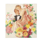 Vintages romantisches Paar Notizblock (Vorderseite)