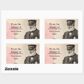Vintages romantisches Postman-Buchzeichen Rechteckiger Aufkleber (Blatt)