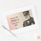 Vintages romantisches Postman-Buchzeichen Rechteckiger Aufkleber (Umschlag)