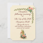 Vintages romantisches Segelboot mit Blume Einladung (Rückseite)