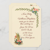 Vintages romantisches Segelboot mit Blume Einladung (Vorne/Hinten)