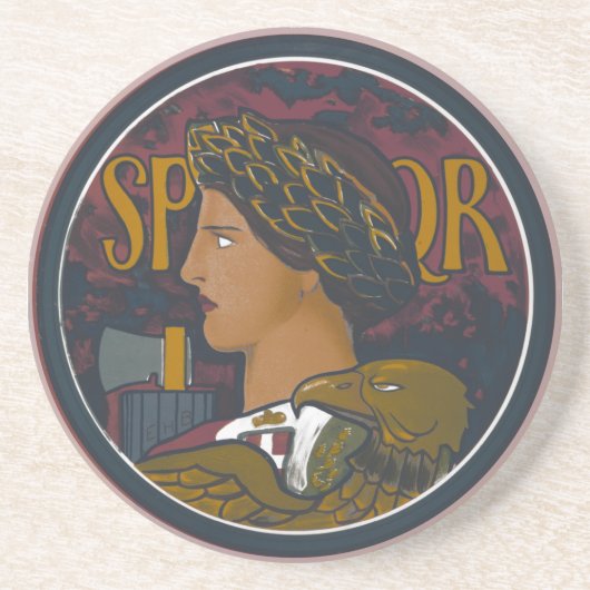 Vintages römisches Emblem von Italien SPQR Getränkeuntersetzer (Vorne)