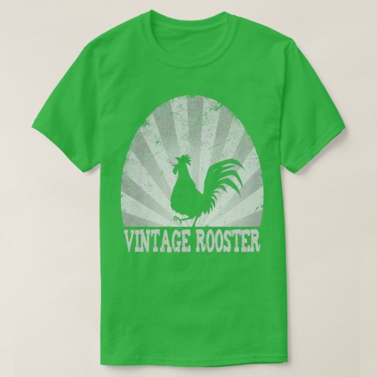 Vintages Rooster Design, grau Trimix T-Shirt (Design vorne)