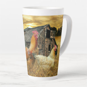 Vintages Rooster Hens Rustikales Barcoop Milchtasse