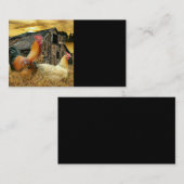 Vintages Rooster Hens Rustikales Barcoop Visitenkarte (Vorne/Hinten)