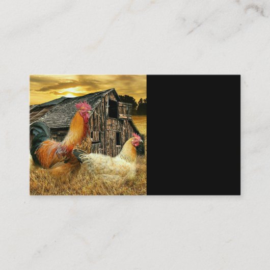 Vintages Rooster Hens Rustikales Barcoop Visitenkarte (Vorderseite)
