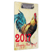 Vintages Rooster-Jahr 2017 Gruß in Vietnam Klemmbrett (Rechts)