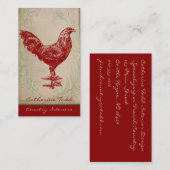 Vintages Rooster-Shabby Chic - Innendesign Visitenkarte (Vorne/Hinten)