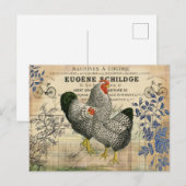 Vintages Rooster und Hen Ephemera Postkarte (Vorne/Hinten)