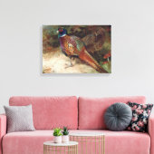 Vintages Rooster und Hen Pheasant Leinwanddruck (Insitu (Wohnzimmer))