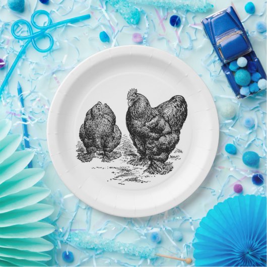 Vintages Rooster und Hen-Teller Pappteller (Party)