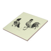 Vintages Rooster und Hühner von Walter Crane Fliese (Seite)