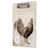 Vintages Roosterjahr 2017 Monogramm-Zwischenablage Klemmbrett (Links)