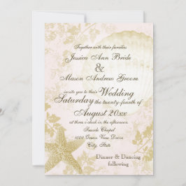 Vintages Rosa am Meer Einladung