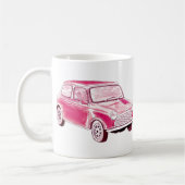 Vintages rosa Auto Kaffeetasse (Links)