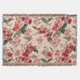 Vintages rosa Azalea Blumenmuster - Klassisches Mu Decke