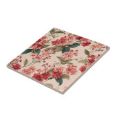 Vintages rosa Azalea Blumenmuster - Klassisches Mu Fliese (Seite)