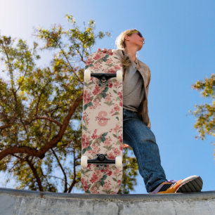 Vintages rosa Azalea Blumenmuster - Klassisches Mu Skateboard