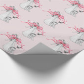 Vintages rosa Babyduschpapier Geschenkpapier (Ecke)