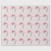 Vintages rosa Babyduschpapier Geschenkpapier (Flach)
