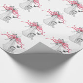 Vintages rosa Babyduschpapier Geschenkpapier (Ecke)