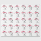 Vintages rosa Babyduschpapier Geschenkpapier (Flach)