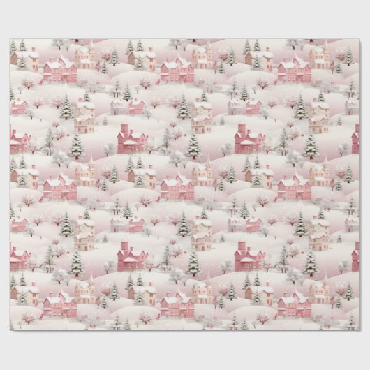 Vintages rosa Baummuster Geschenkpapier (Flach)