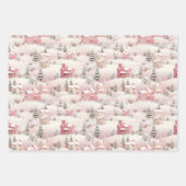 Vintages rosa Baummuster Geschenkpapier Set (Vorderseite)