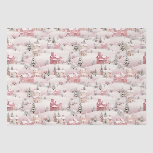 Vintages rosa Baummuster Seidenpapier (Vorderseite)